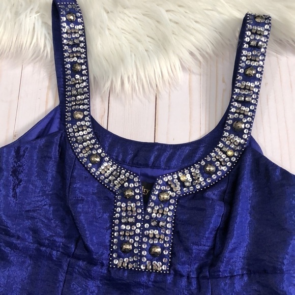Laundry by Shelli Segal blue bling dress size 6 - Picture 12 of 13